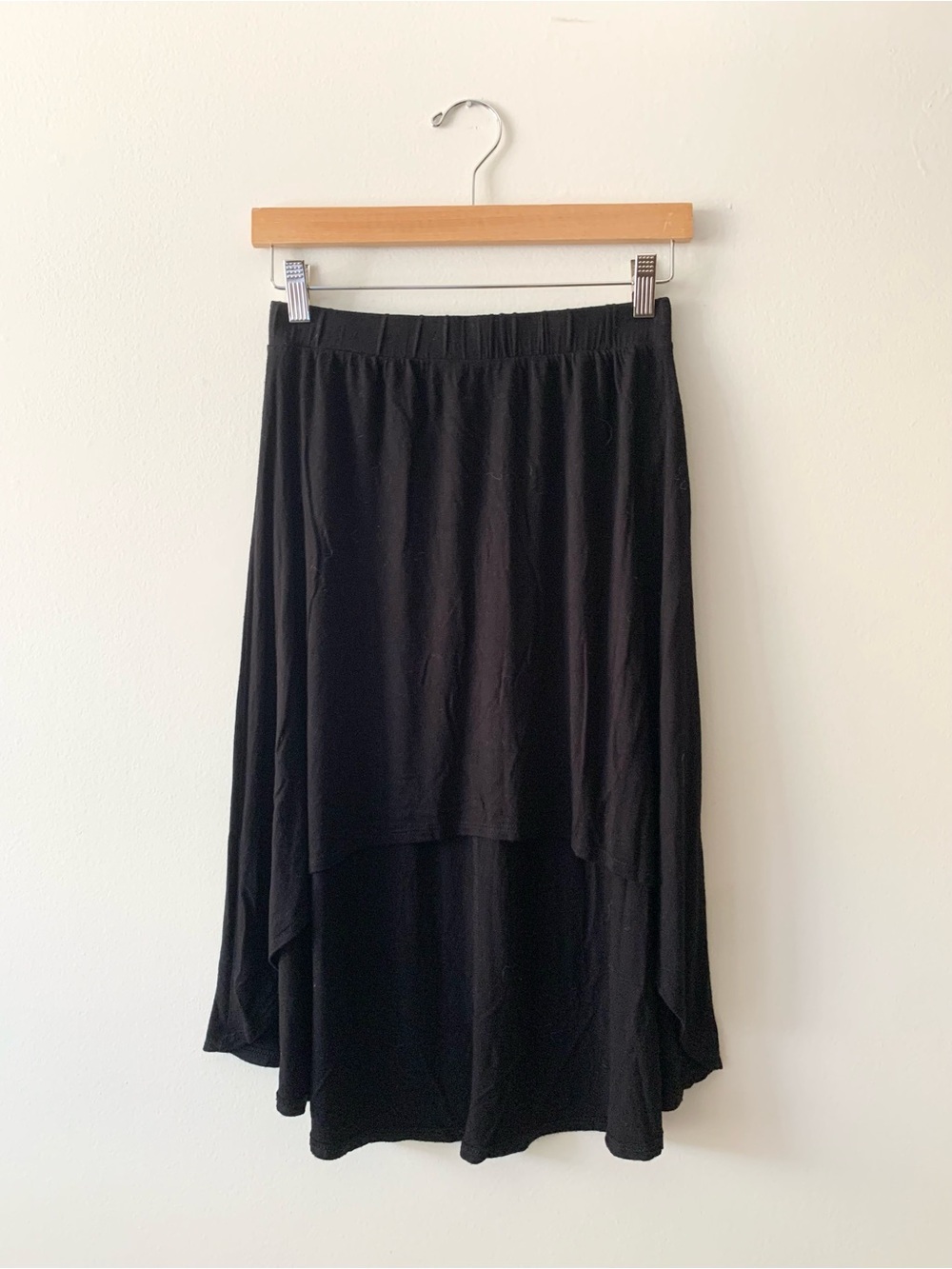 NEW Forever 21 Buttery Soft Black High-Low Midi Skirt